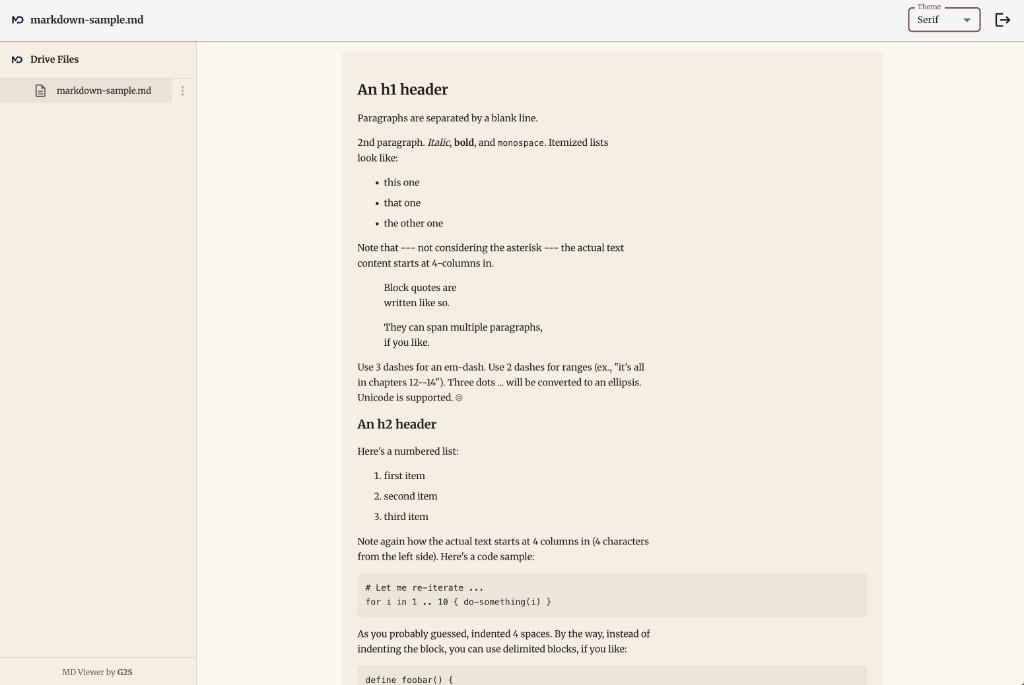 Google MD Viewer screenshot